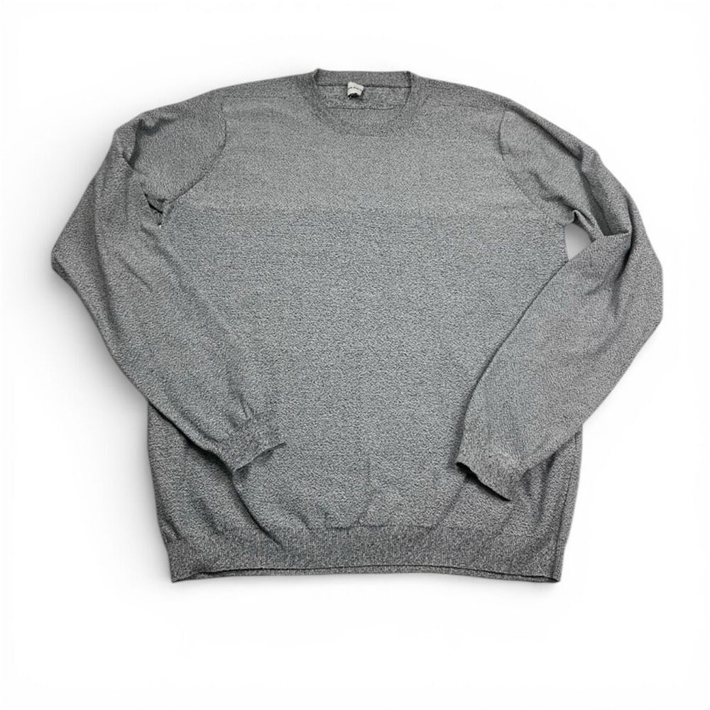 Frank & Oak Mens Classic Sweater Black White Textured Knit Workwear Pullover M/L